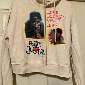 Tupac Poetic Justice Womens Hoodie Cropped Love Loyalty Unity ‘93 Large